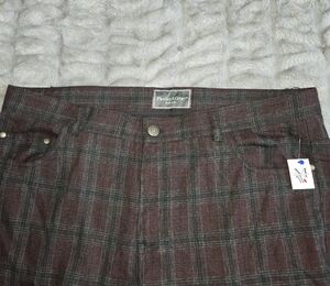 Paisley & Gray Burgundy and Gray Checkered Pants